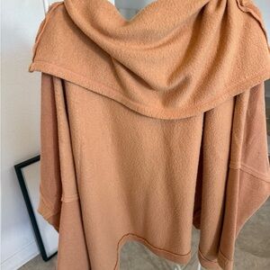 Free People Peach Cowl Neck Sweatshirt